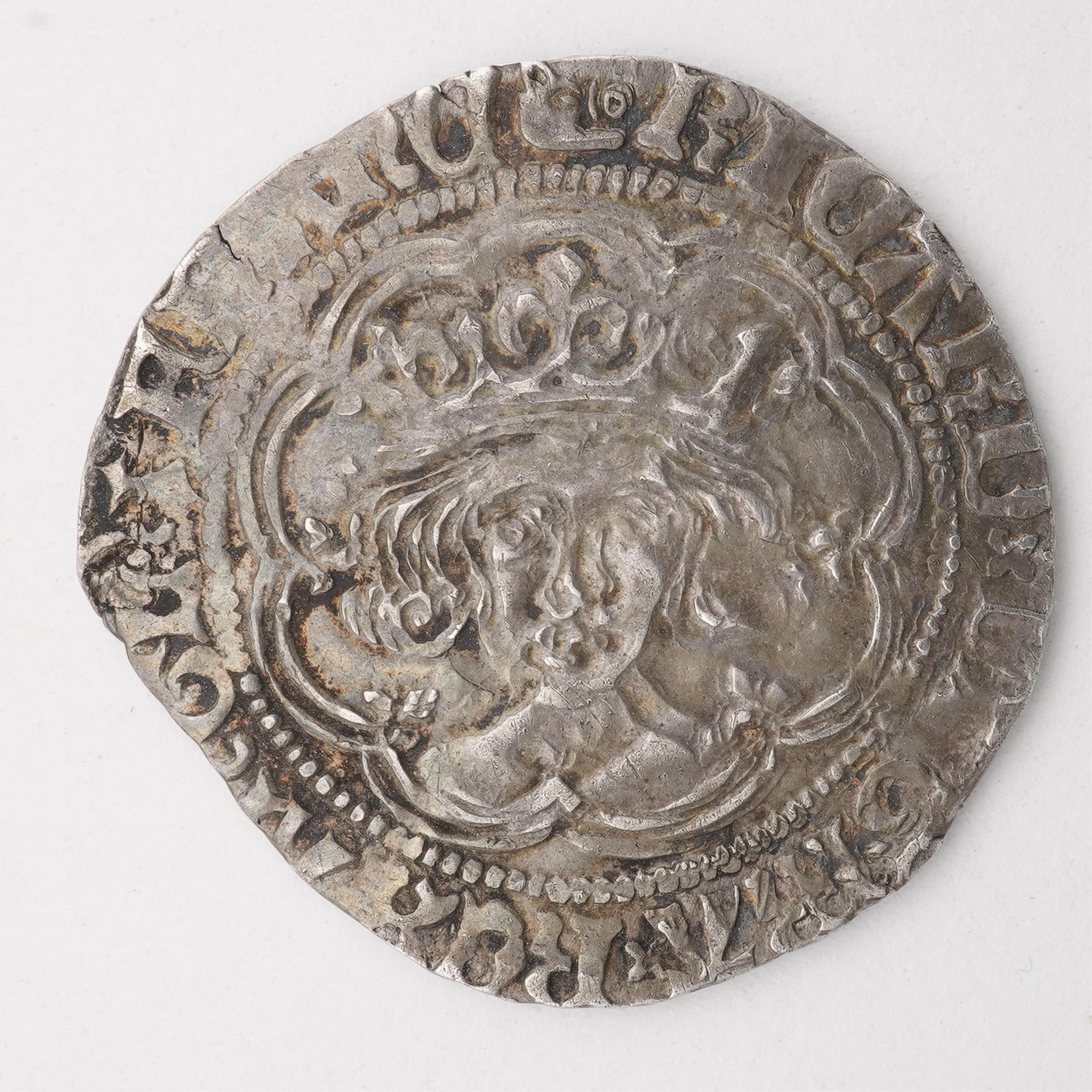 British silver hammered coins, House of York, Richard III, groat, type 2b, reads RICARD, mm. boar’s head 2, S. 2156, good fine, 3.37g